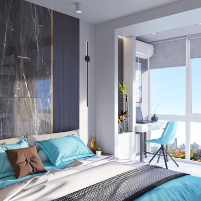Элитный дизайн 2х комнатной квартиры Энергодар спальня
